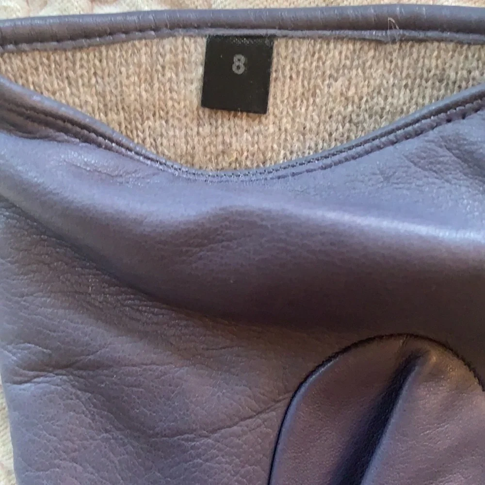 Portolano purple leather gloves, size 8